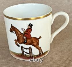 Set Of 24 Antique Abercrombie & Fitch Fox Hunt Demitasse Cups & Saucers