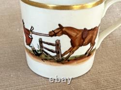 Set Of 24 Antique Abercrombie & Fitch Fox Hunt Demitasse Cups & Saucers