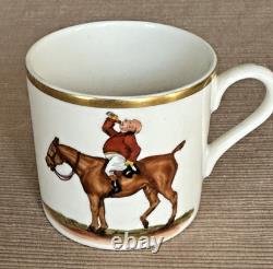 Set Of 24 Antique Abercrombie & Fitch Fox Hunt Demitasse Cups & Saucers