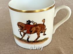 Set Of 24 Antique Abercrombie & Fitch Fox Hunt Demitasse Cups & Saucers