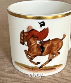 Set Of 24 Antique Abercrombie & Fitch Fox Hunt Demitasse Cups & Saucers
