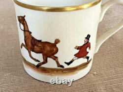 Set Of 24 Antique Abercrombie & Fitch Fox Hunt Demitasse Cups & Saucers