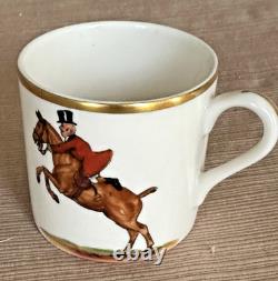 Set Of 24 Antique Abercrombie & Fitch Fox Hunt Demitasse Cups & Saucers