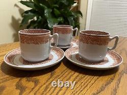 Set Of 3 Antique Copeland Spode Fine Stone Demitasse Cups and Saucers