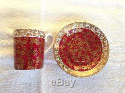 Set Of 3 Color ROYAL ALBERT BONE CHINA Flat Demitasse Cup & Saucer Set