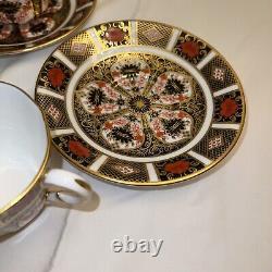 Set Of 3 Royal Crown Derby Old Imari 1128 Demitasse Cups & Saucers