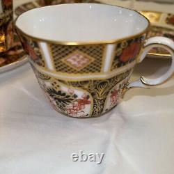 Set Of 3 Royal Crown Derby Old Imari 1128 Demitasse Cups & Saucers