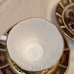 Set Of 3 Royal Crown Derby Old Imari 1128 Demitasse Cups & Saucers