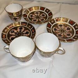 Set Of 3 Royal Crown Derby Old Imari 1128 Demitasse Cups & Saucers