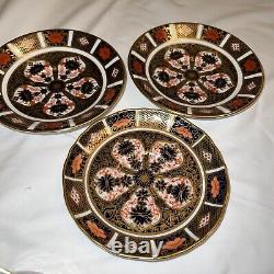 Set Of 3 Royal Crown Derby Old Imari 1128 Demitasse Cups & Saucers