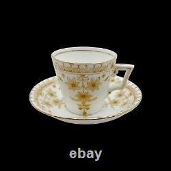 Set Of 3 Wileman & Co Demitasse Cups And Saucers C. 1890s