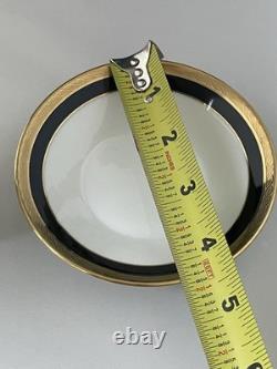 Set Of 4 Demitasse Cup & Saucer Palermo Black Gold RICHARD GINORI Italy Espresso