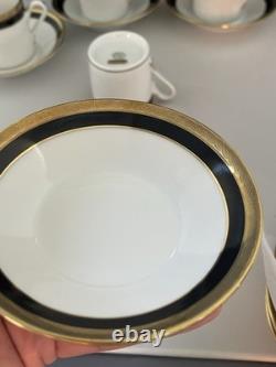 Set Of 4 Demitasse Cup & Saucer Palermo Black Gold RICHARD GINORI Italy Espresso