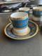 Set Of 4 Vintage 60s Demitasse Cup & Saucer Porcelaine Feuillade Limoges France