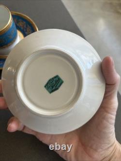 Set Of 4 Vintage 60s DEMITASSE CUP & SAUCER PORCELAINE Feuillade LIMOGES FRANCE