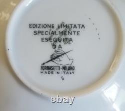 Set Of 5 Vtg 1960s PIERO FORNASETTI Doors Of Milan Demitasse Cups & Saucers