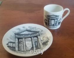 Set Of 5 Vtg 1960s PIERO FORNASETTI Doors Of Milan Demitasse Cups & Saucers
