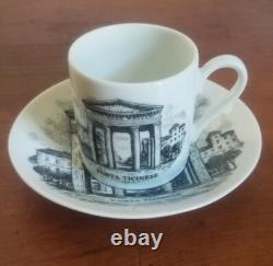 Set Of 5 Vtg 1960s PIERO FORNASETTI Doors Of Milan Demitasse Cups & Saucers