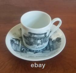 Set Of 5 Vtg 1960s PIERO FORNASETTI Doors Of Milan Demitasse Cups & Saucers