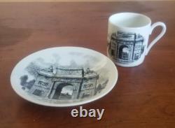 Set Of 5 Vtg 1960s PIERO FORNASETTI Doors Of Milan Demitasse Cups & Saucers