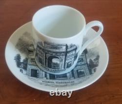 Set Of 5 Vtg 1960s PIERO FORNASETTI Doors Of Milan Demitasse Cups & Saucers