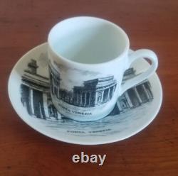 Set Of 5 Vtg 1960s PIERO FORNASETTI Doors Of Milan Demitasse Cups & Saucers