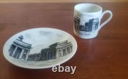 Set Of 5 Vtg 1960s PIERO FORNASETTI Doors Of Milan Demitasse Cups & Saucers