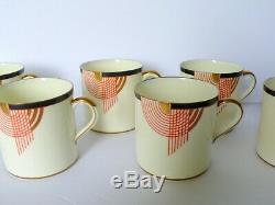 Set Of 6 Art Deco Royal Doulton TANGO Demitasse Cups & Saucers