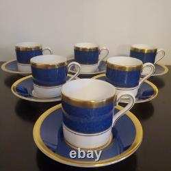 Set Of 6 Coalport Athlone Blue Demitasse Cups & Saucers #1 Of 2