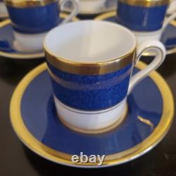 Set Of 6 Coalport Athlone Blue Demitasse Cups & Saucers #1 Of 2