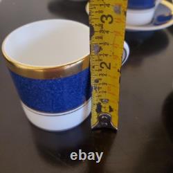 Set Of 6 Coalport Athlone Blue Demitasse Cups & Saucers #1 Of 2