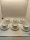 Set Of 6 Dibbern Demitasse Espresso Cups With Saucers White With Blue Strip