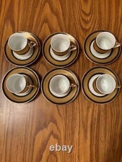 Set Of 6 Demitasse Espresso cups and saucers Hand Fine Italian