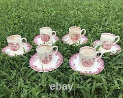 Set Of 6 Rare 1936 Harvard Tercentenary Wedgwood Demitasse Cups And Saucers