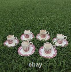 Set Of 6 Rare 1936 Harvard Tercentenary Wedgwood Demitasse Cups And Saucers