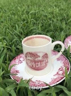 Set Of 6 Rare 1936 Harvard Tercentenary Wedgwood Demitasse Cups And Saucers