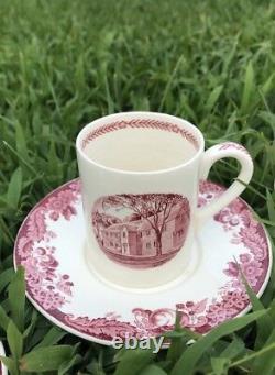 Set Of 6 Rare 1936 Harvard Tercentenary Wedgwood Demitasse Cups And Saucers