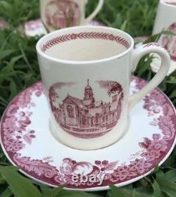 Set Of 6 Rare 1936 Harvard Tercentenary Wedgwood Demitasse Cups And Saucers