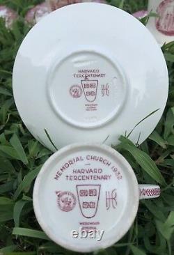 Set Of 6 Rare 1936 Harvard Tercentenary Wedgwood Demitasse Cups And Saucers