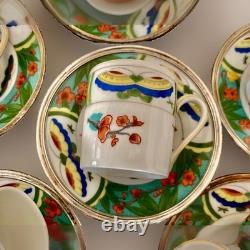 Set Of 6 Raynaud Limoges Demitasse Cups & Saucers Edite Tétard Sterling Rim RARE