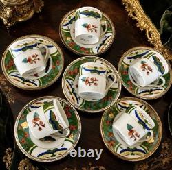 Set Of 6 Raynaud Limoges Demitasse Cups & Saucers Edite Tétard Sterling Rim RARE