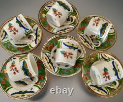 Set Of 6 Raynaud Limoges Demitasse Cups & Saucers Edite Tétard Sterling Rim RARE