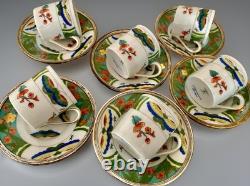 Set Of 6 Raynaud Limoges Demitasse Cups & Saucers Edite Tétard Sterling Rim RARE