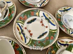 Set Of 6 Raynaud Limoges Demitasse Cups & Saucers Edite Tétard Sterling Rim RARE