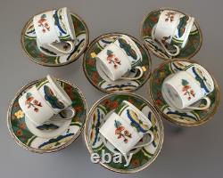 Set Of 6 Raynaud Limoges Demitasse Cups & Saucers Edite Tétard Sterling Rim RARE