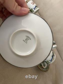 Set Of 6 Raynaud Limoges Demitasse Cups & Saucers Edite Tétard Sterling Rim RARE