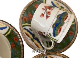 Set Of 6 Raynaud Limoges Demitasse Cups & Saucers Edite Tétard Sterling Rim RARE