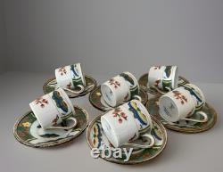 Set Of 6 Raynaud Limoges Demitasse Cups & Saucers Edite Tétard Sterling Rim RARE