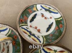 Set Of 6 Raynaud Limoges Demitasse Cups & Saucers Edite Tétard Sterling Rim RARE