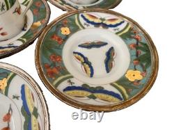 Set Of 6 Raynaud Limoges Demitasse Cups & Saucers Edite Tétard Sterling Rim RARE